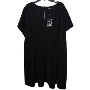 NWT Rebel Rebel Wilson X Angels Sparkly V-Neck Short Sleeve Pleated Dress